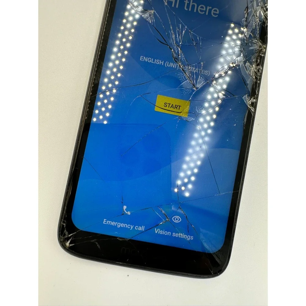 Motorola Moto G7 Play XT1952-3 Verizon Black Cracked Screen For Parts Repair